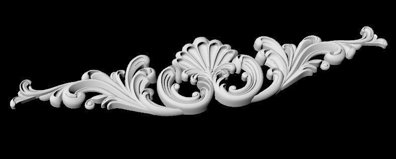 Central decor ornament for furniture 3D model_2