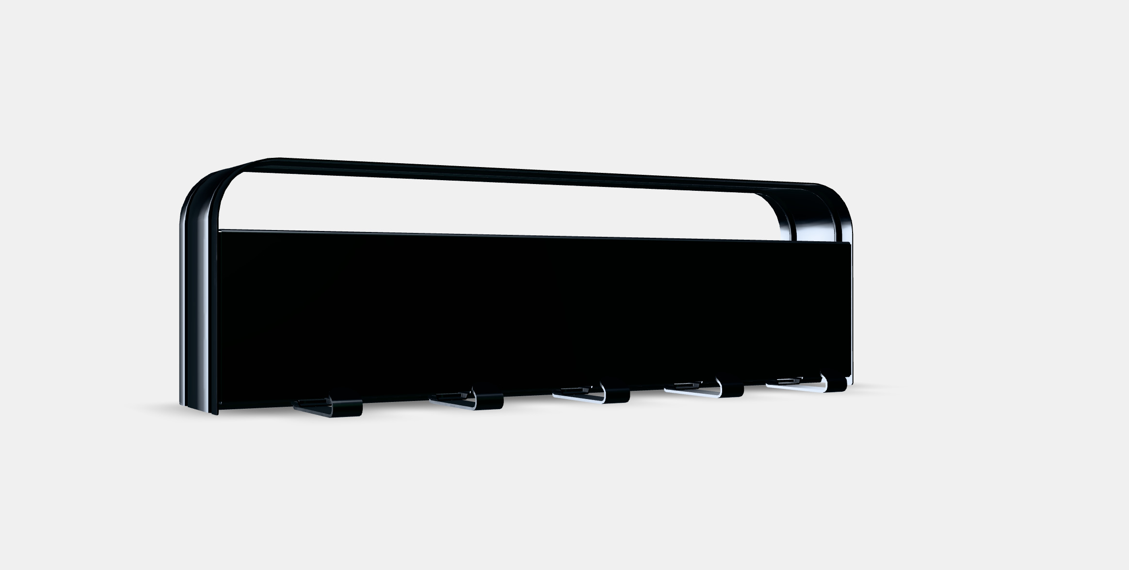 LILLASJON wall shelf with 5 hooks Low-poly 3D model_9