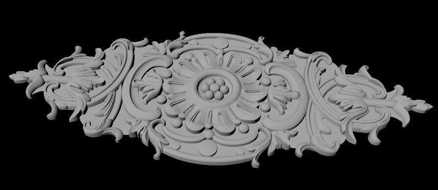 Central decor ornament for furniture 3D model_3