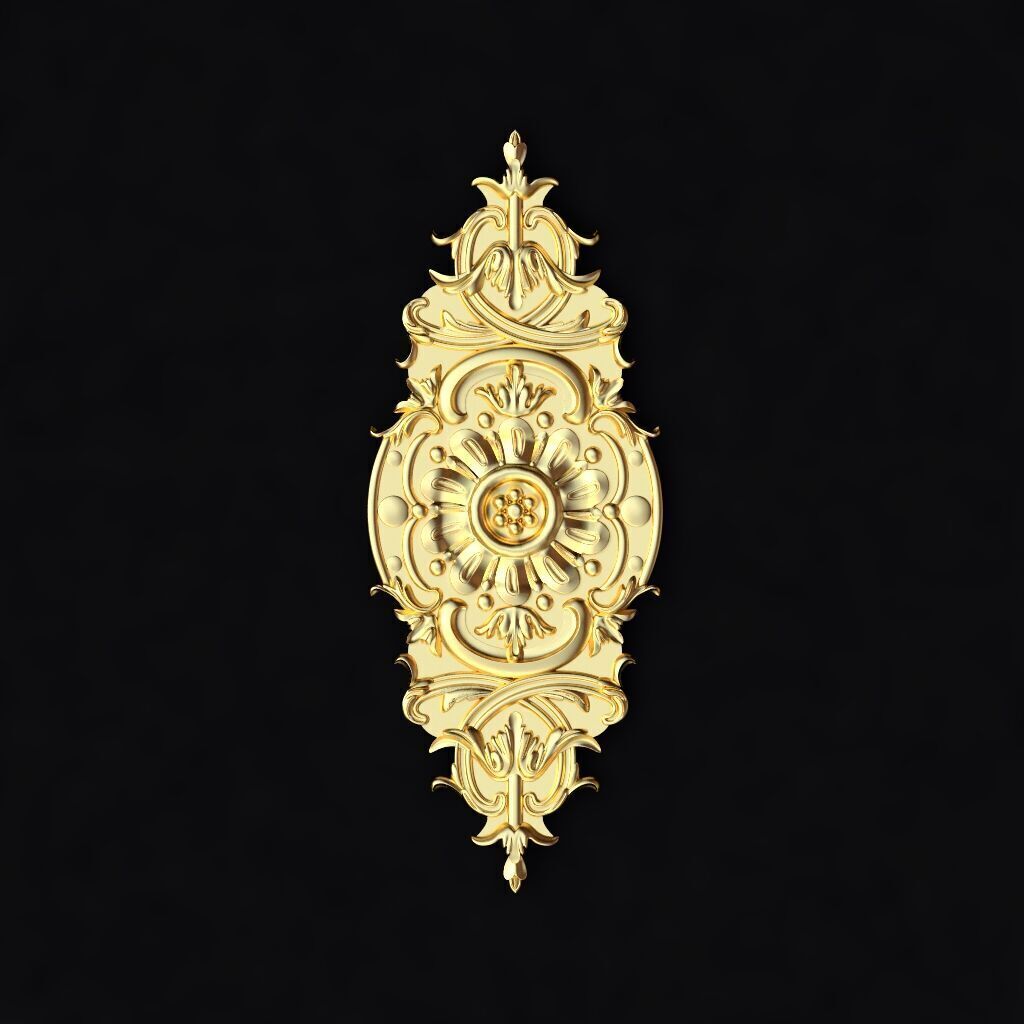 Central decor ornament for furniture 3D model_1