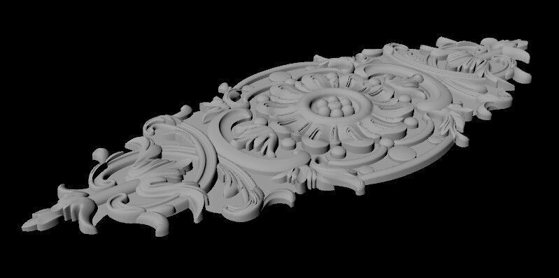 Central decor ornament for furniture 3D model_4