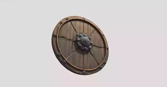Round Shield Medieval Game-Ready 3D Model