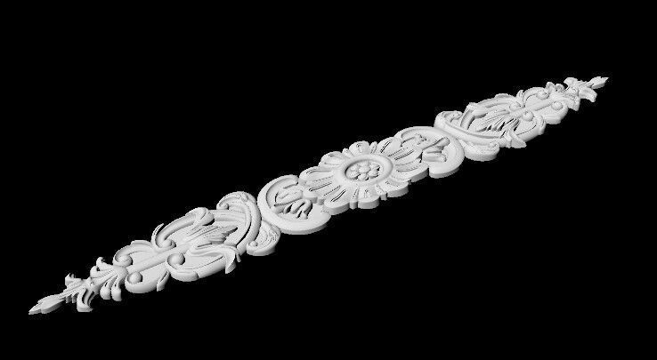 Central decor ornament for furniture 3D model_2