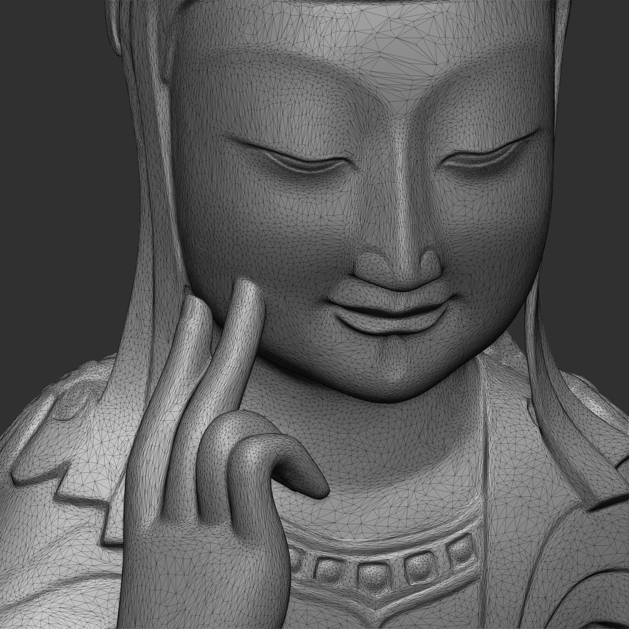 Gilt-bronze Maitreya in Meditation 78 3D print model 3D print model_10