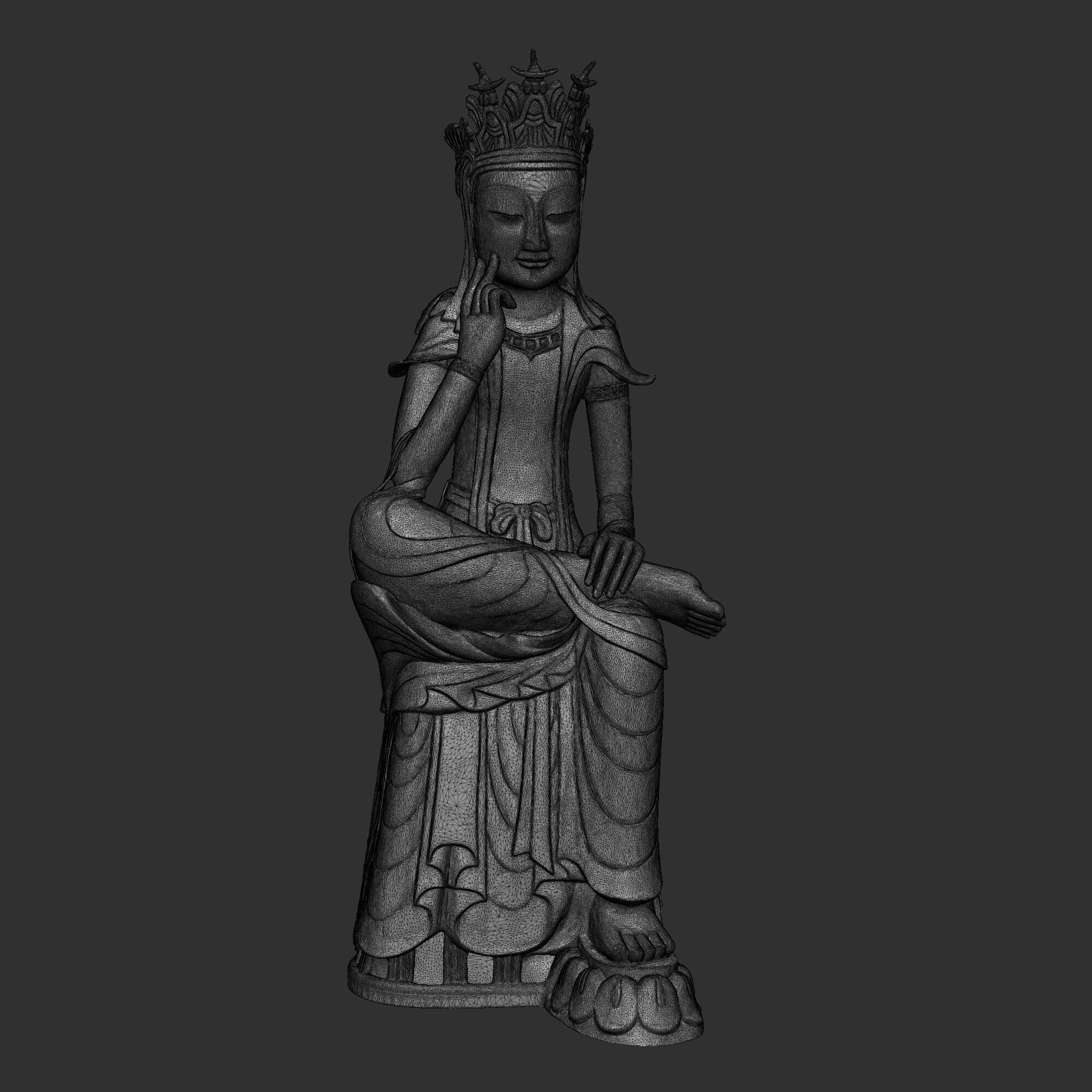 Gilt-bronze Maitreya in Meditation 78 3D print model 3D print model_9