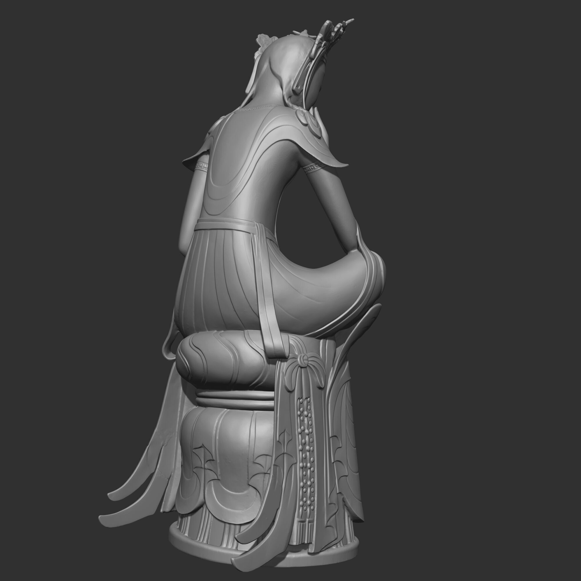 Gilt-bronze Maitreya in Meditation 78 3D print model 3D print model_6