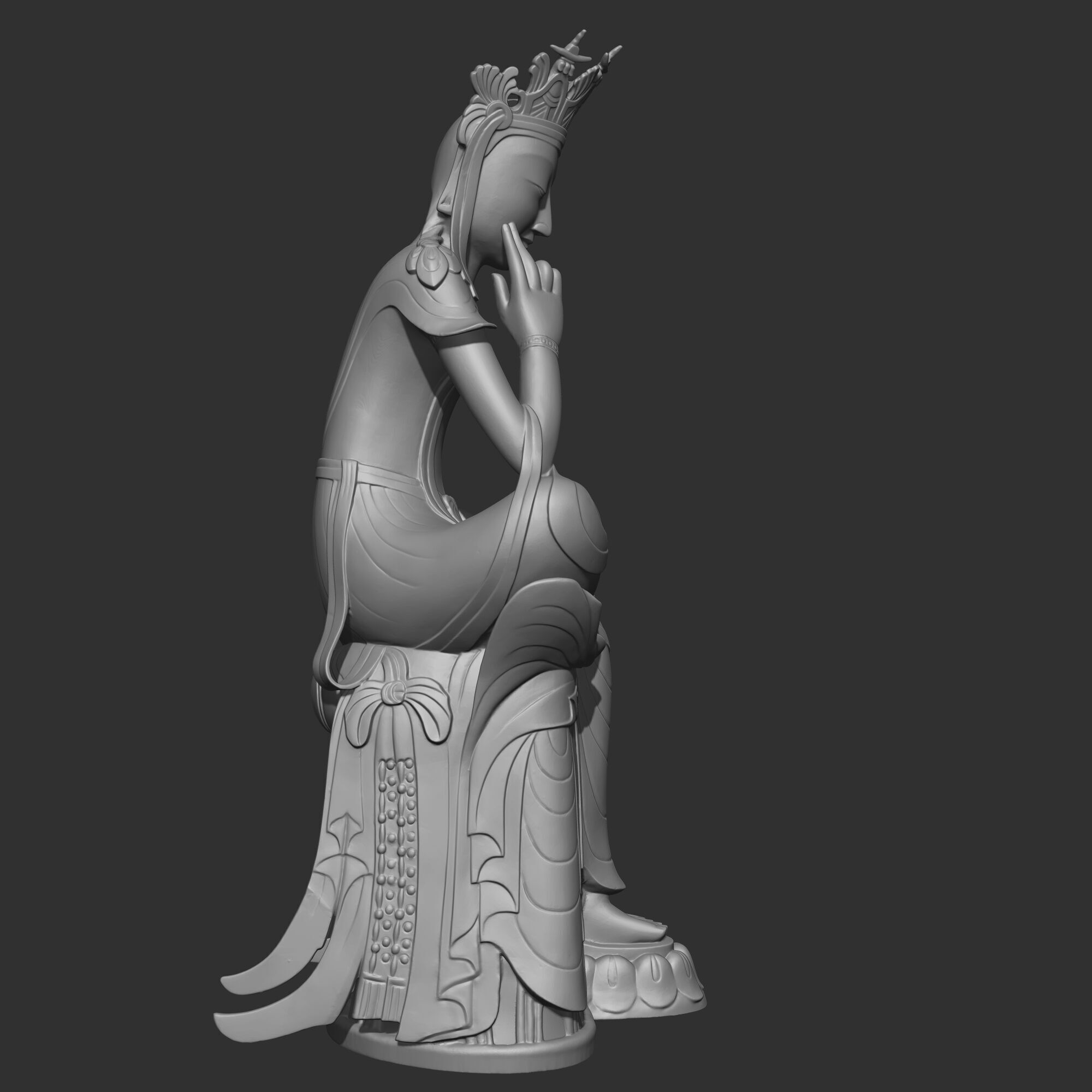 Gilt-bronze Maitreya in Meditation 78 3D print model 3D print model_7