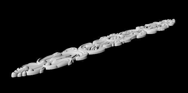 Central decor ornament for furniture 3D model_4