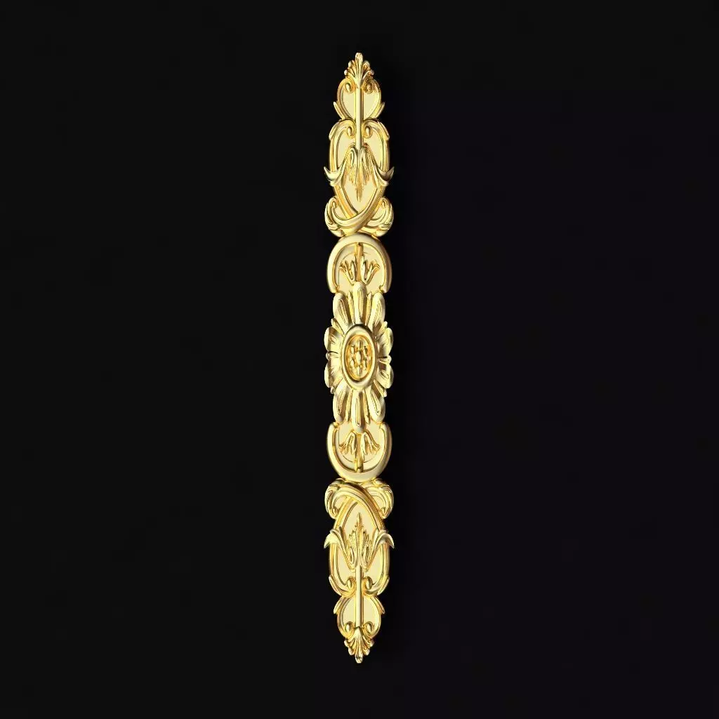 Central decor ornament for furniture 3D model_0
