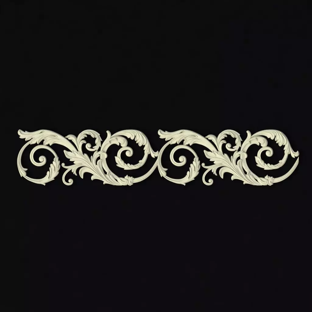 Central decor ornament for furniture 3D model_0