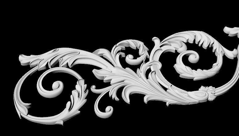 Central decor ornament for furniture 3D model_3