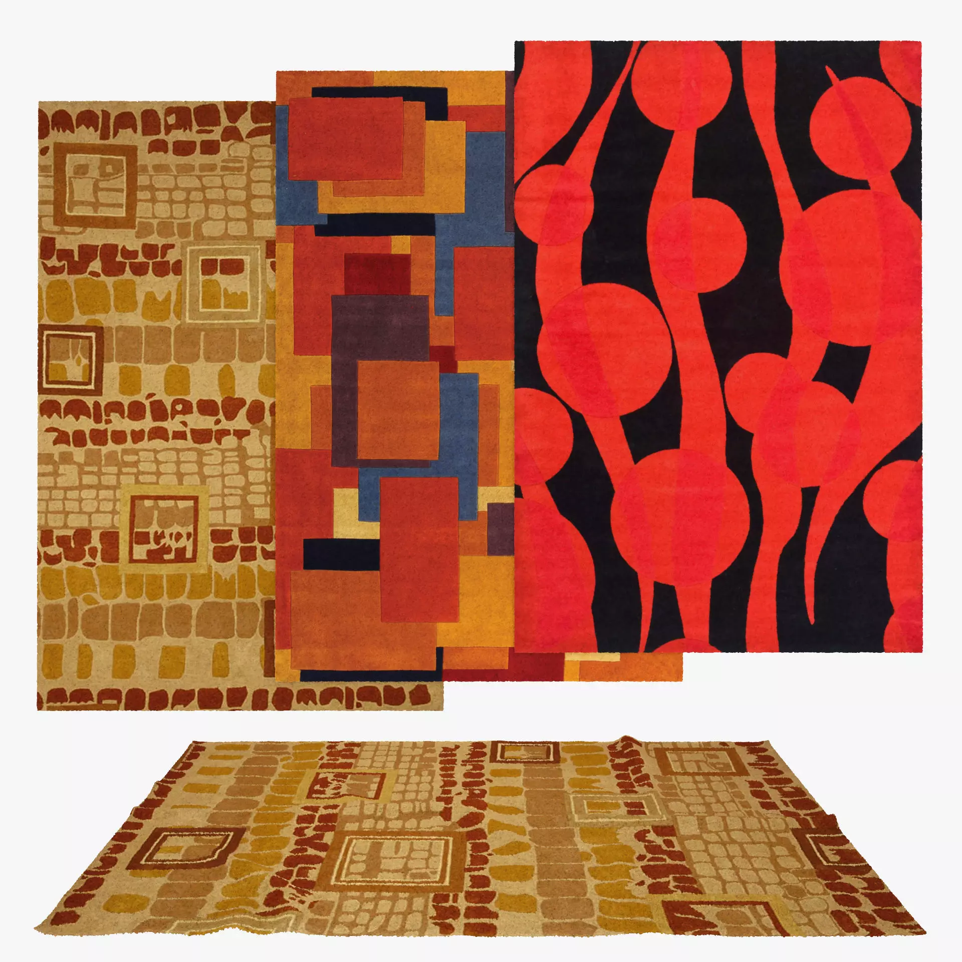 Rugs No 1019 Low-poly 3D model_0