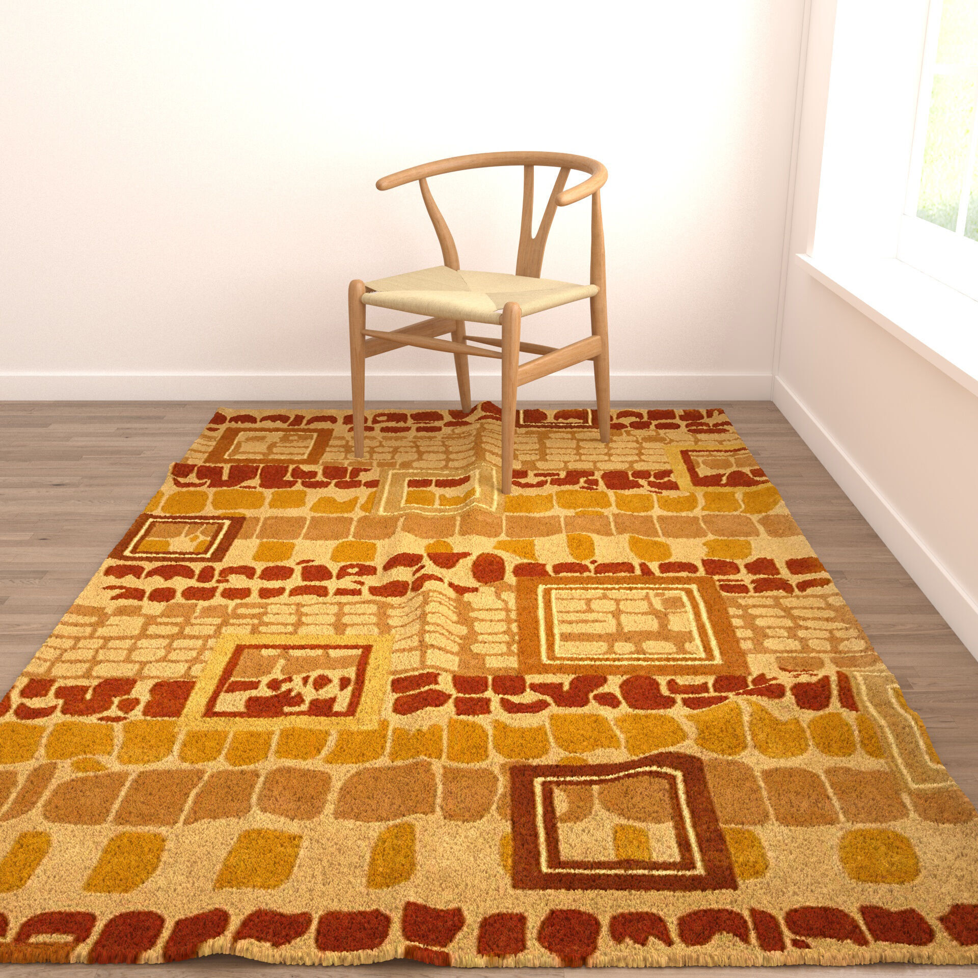Rugs No 1019 Low-poly 3D model_3