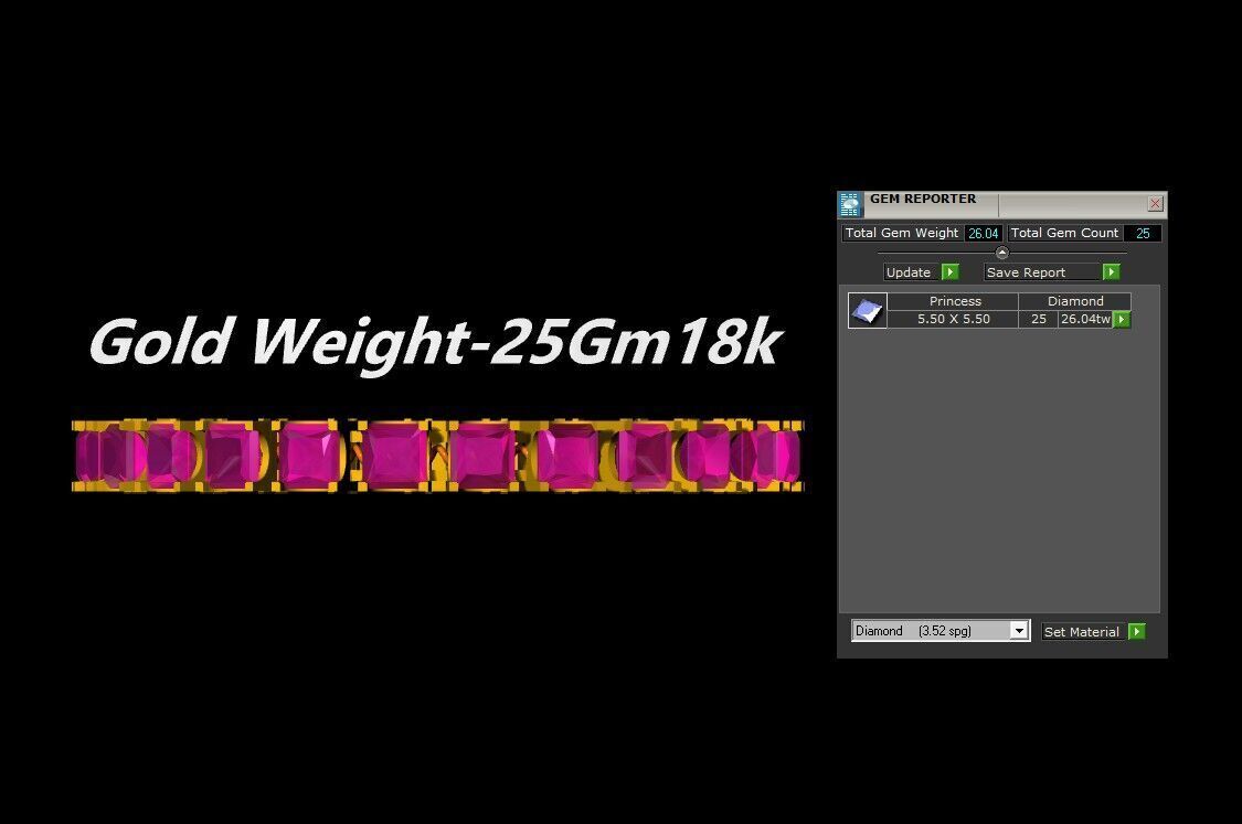 Princess Cut Spring Bracelet CAD File Flexible Bangle Design 3D print model_1