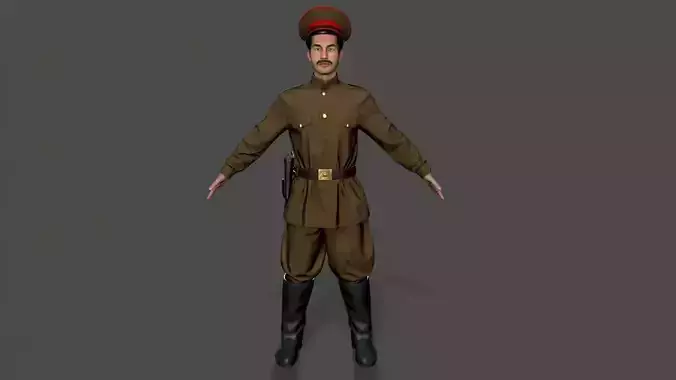 Soviet private soldier 3D model
