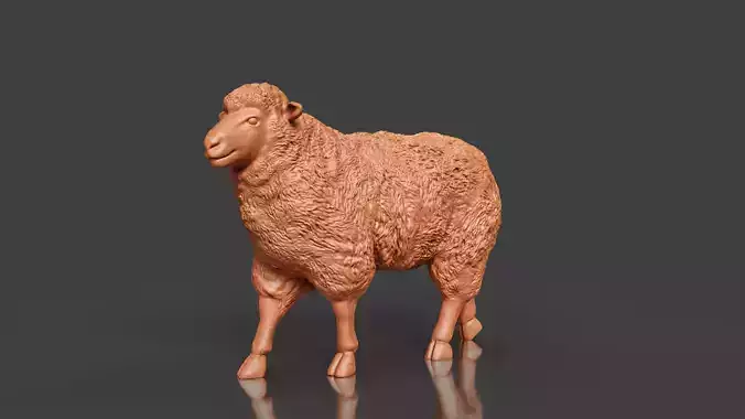 3D Printable Realistic Sheep Toy Model