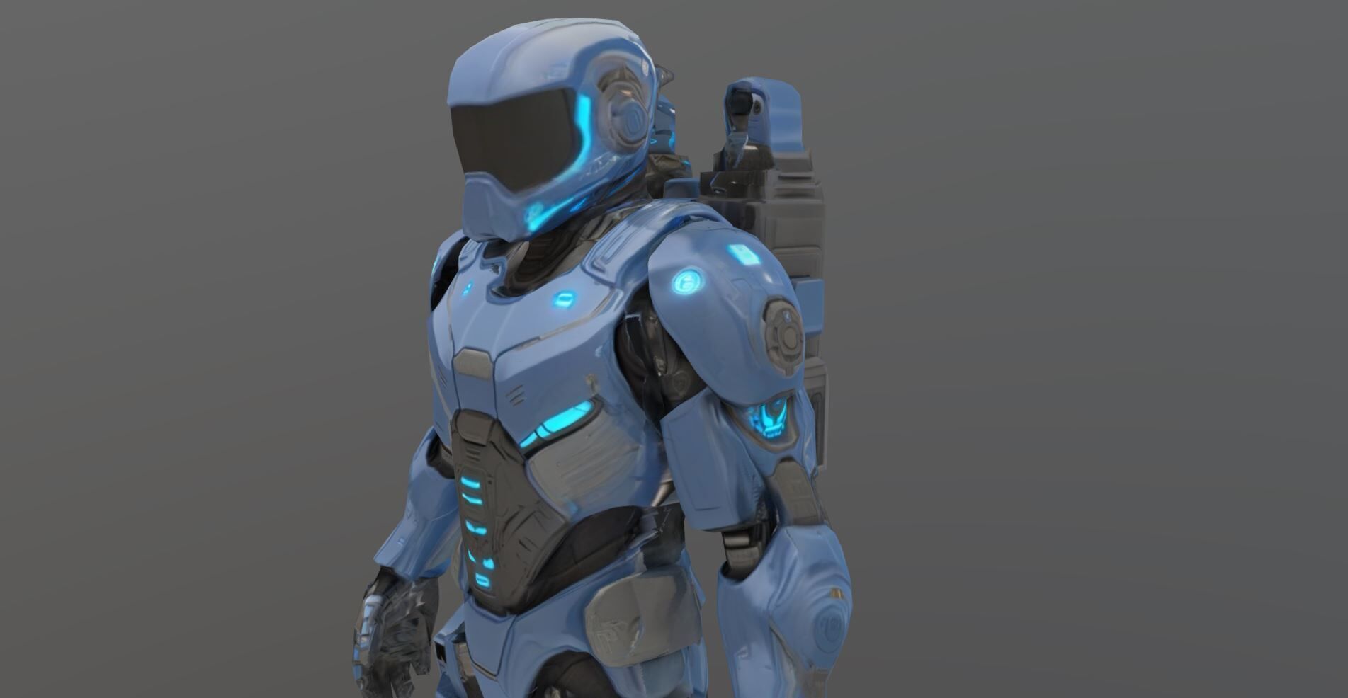 Soldier Sci-Fi Game-Ready 3D Character Model Low-poly 3D model_2