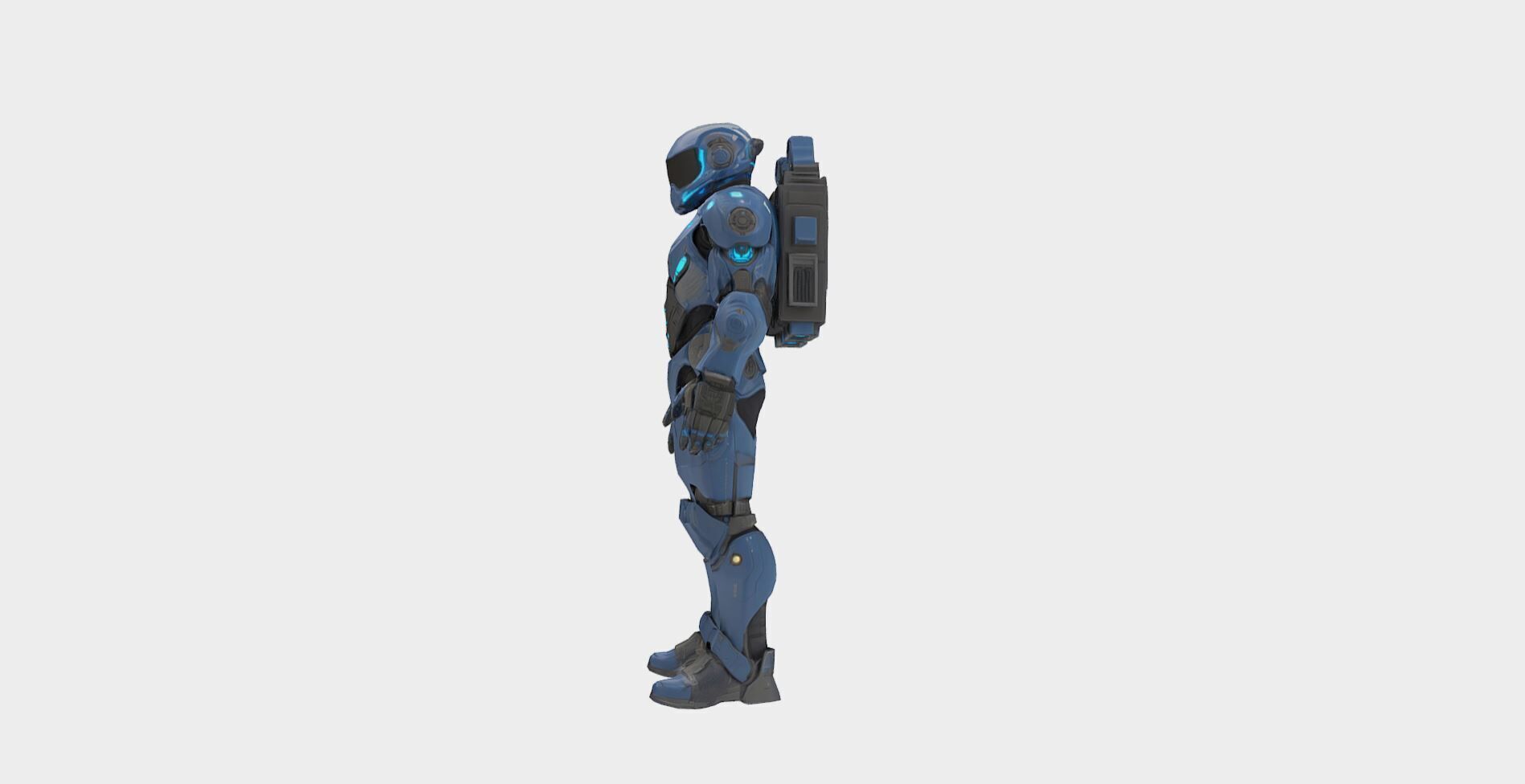 Soldier Sci-Fi Game-Ready 3D Character Model Low-poly 3D model_4