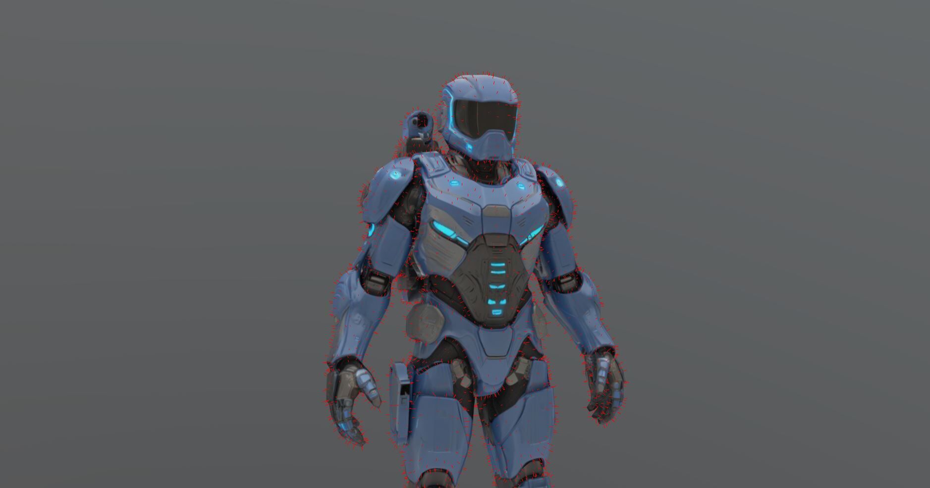 Soldier Sci-Fi Game-Ready 3D Character Model Low-poly 3D model_3