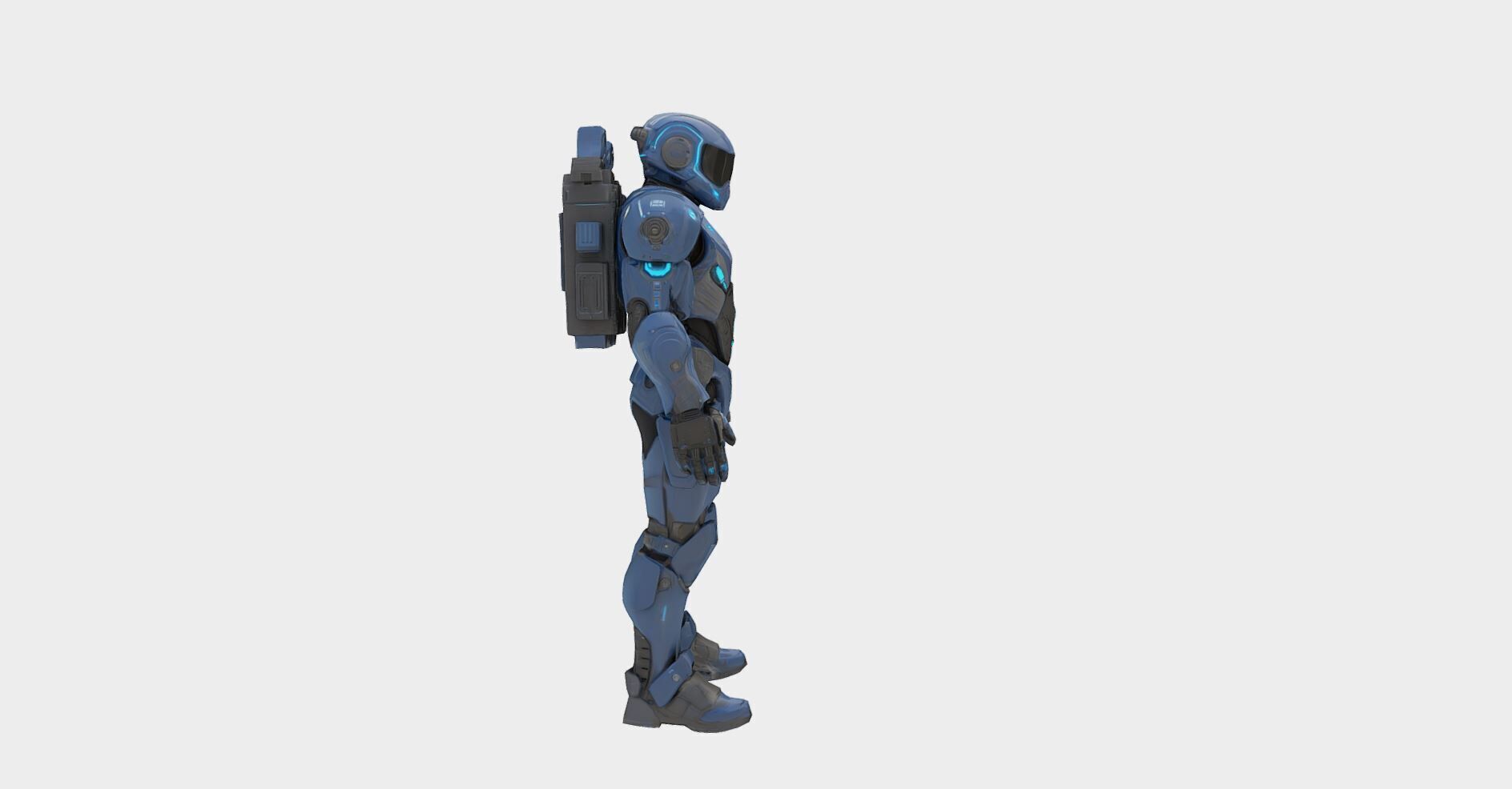 Soldier Sci-Fi Game-Ready 3D Character Model Low-poly 3D model_6