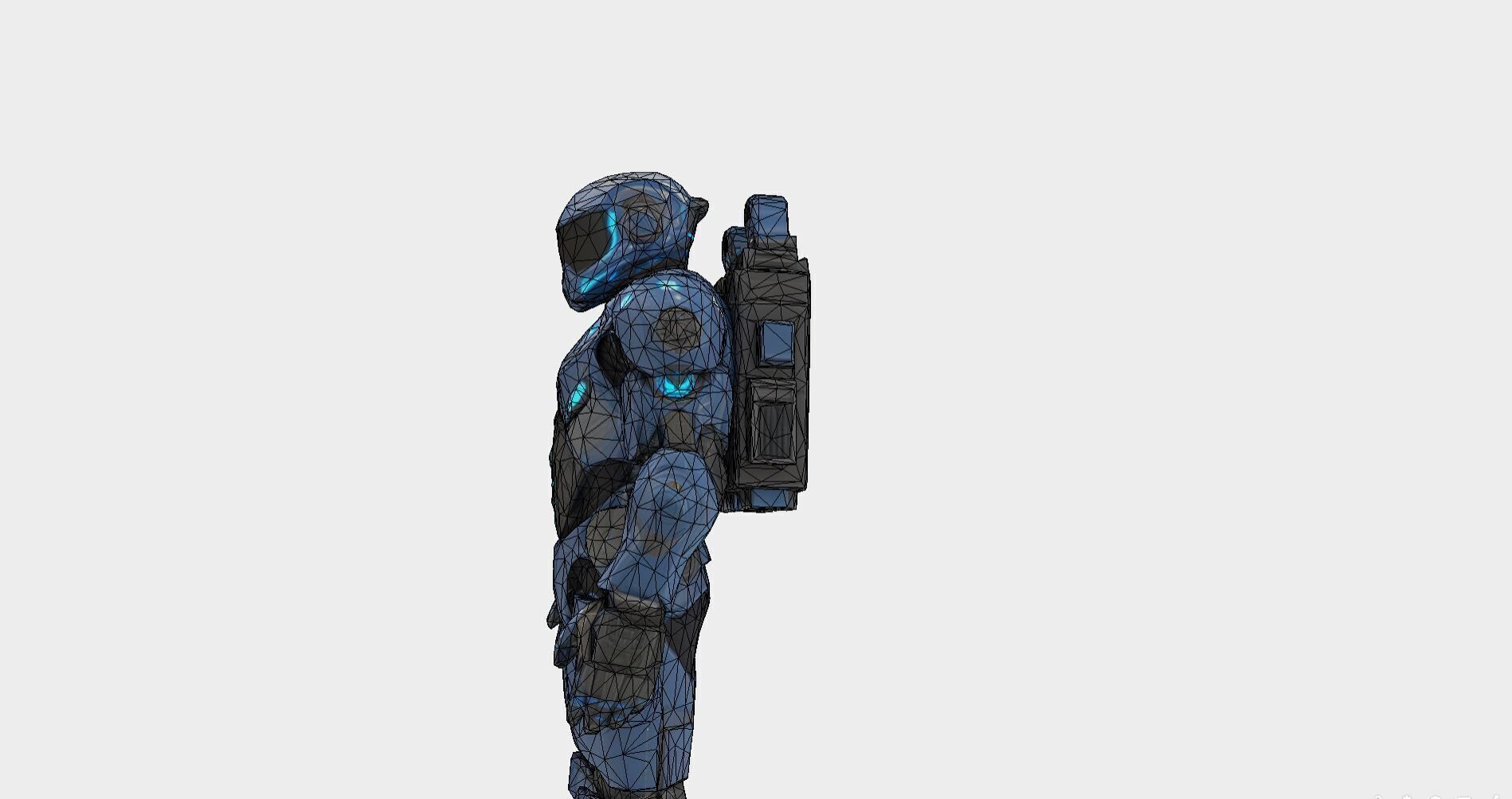 Soldier Sci-Fi Game-Ready 3D Character Model Low-poly 3D model_8