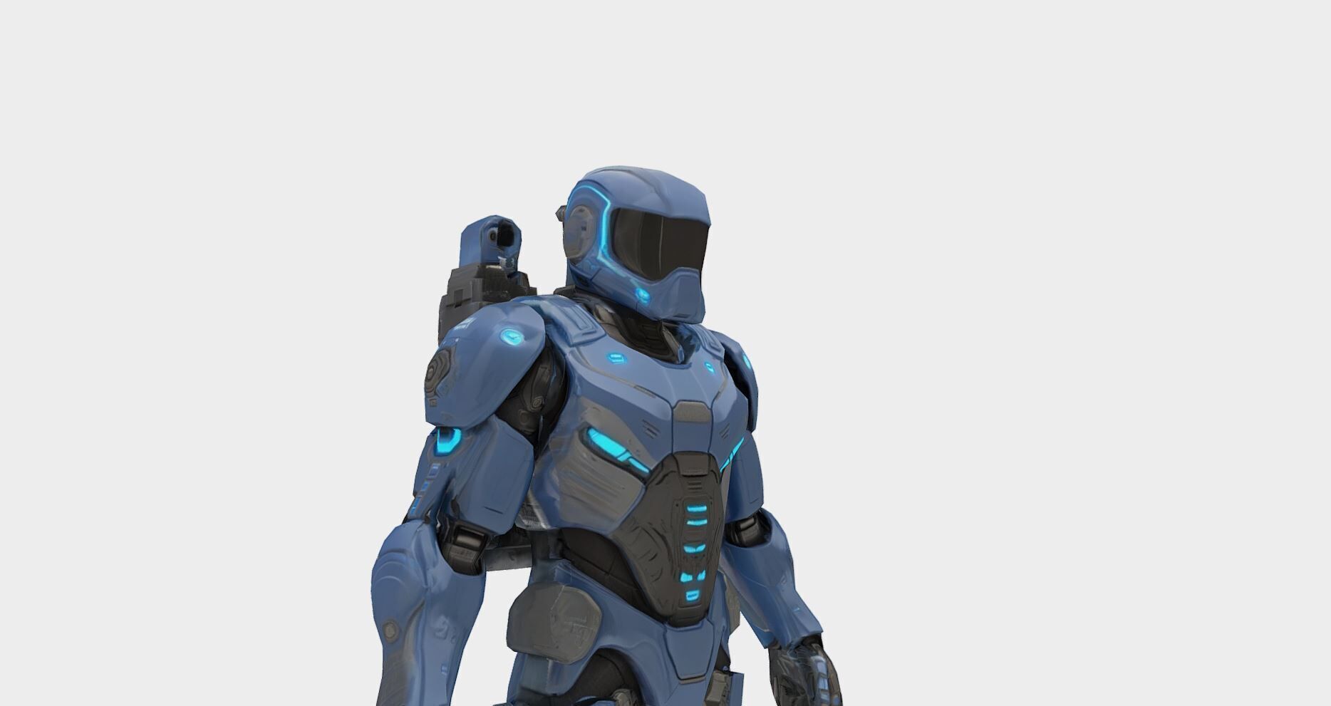 Soldier Sci-Fi Game-Ready 3D Character Model Low-poly 3D model_7