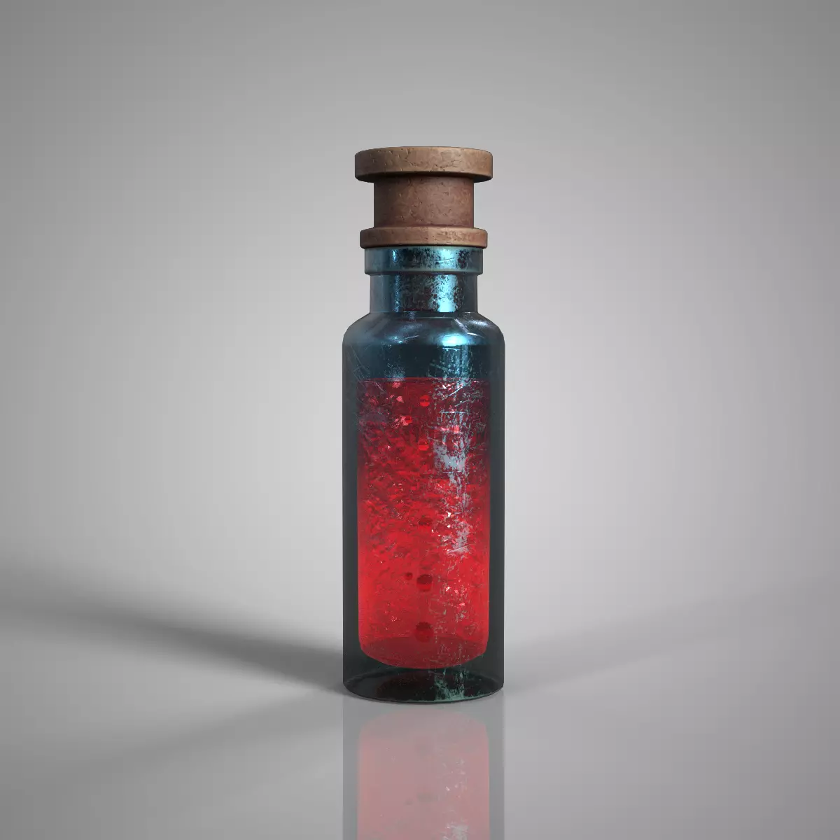 Fantasy Health Potion Bottle Game Ready 3D Asset PBR Low Poly Low-poly 3D model