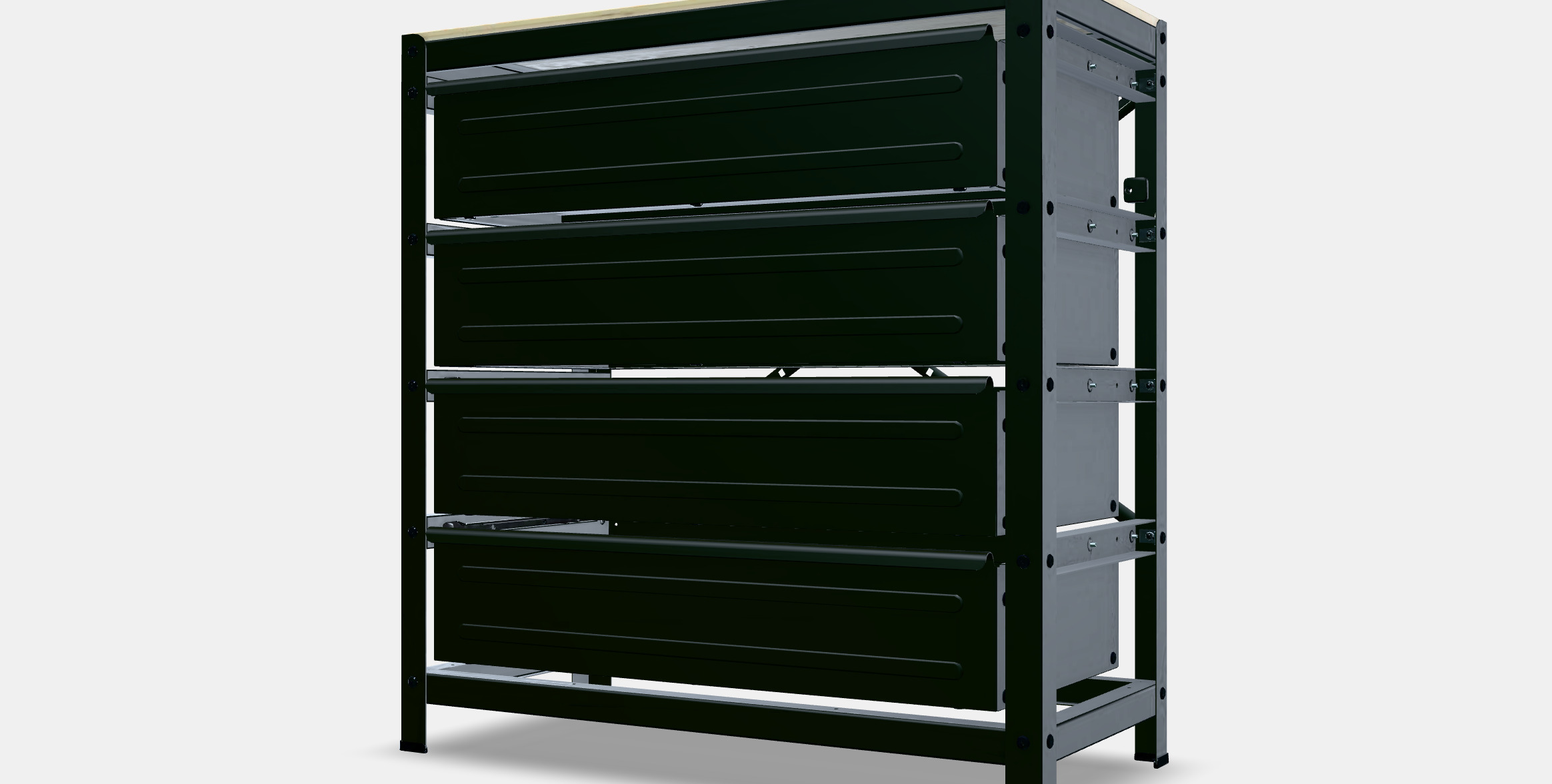 BROR work table with drawers 3D model_13