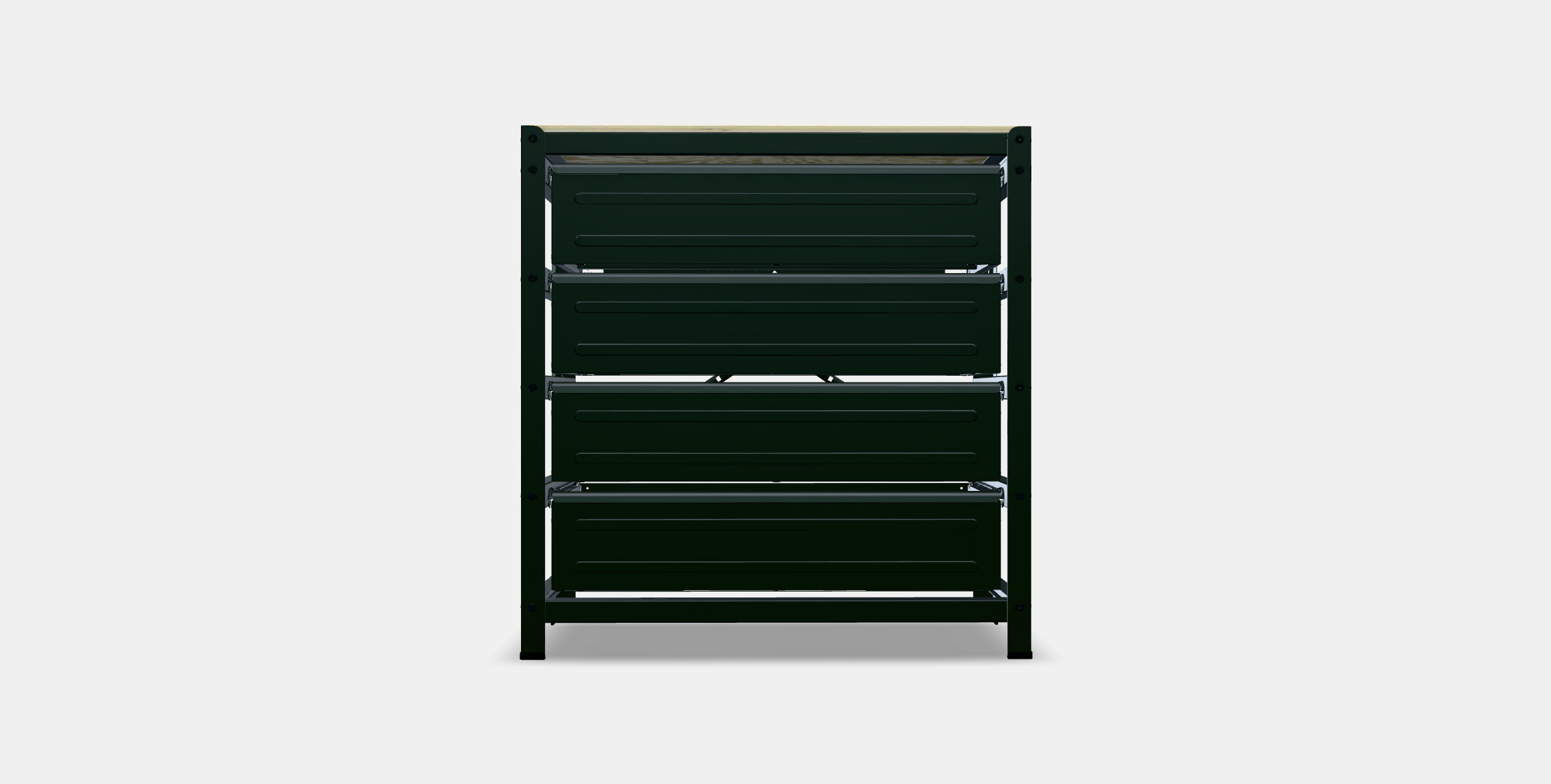 BROR work table with drawers 3D model_9