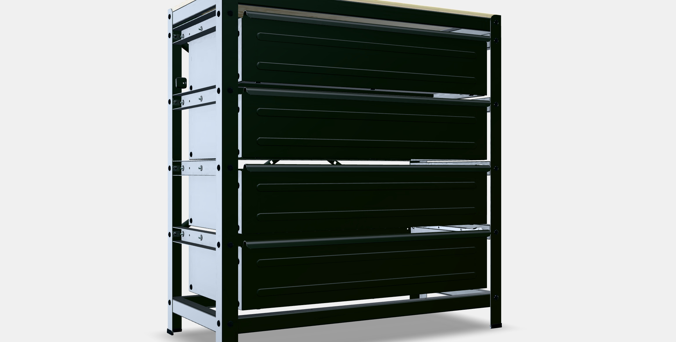 BROR work table with drawers 3D model_10