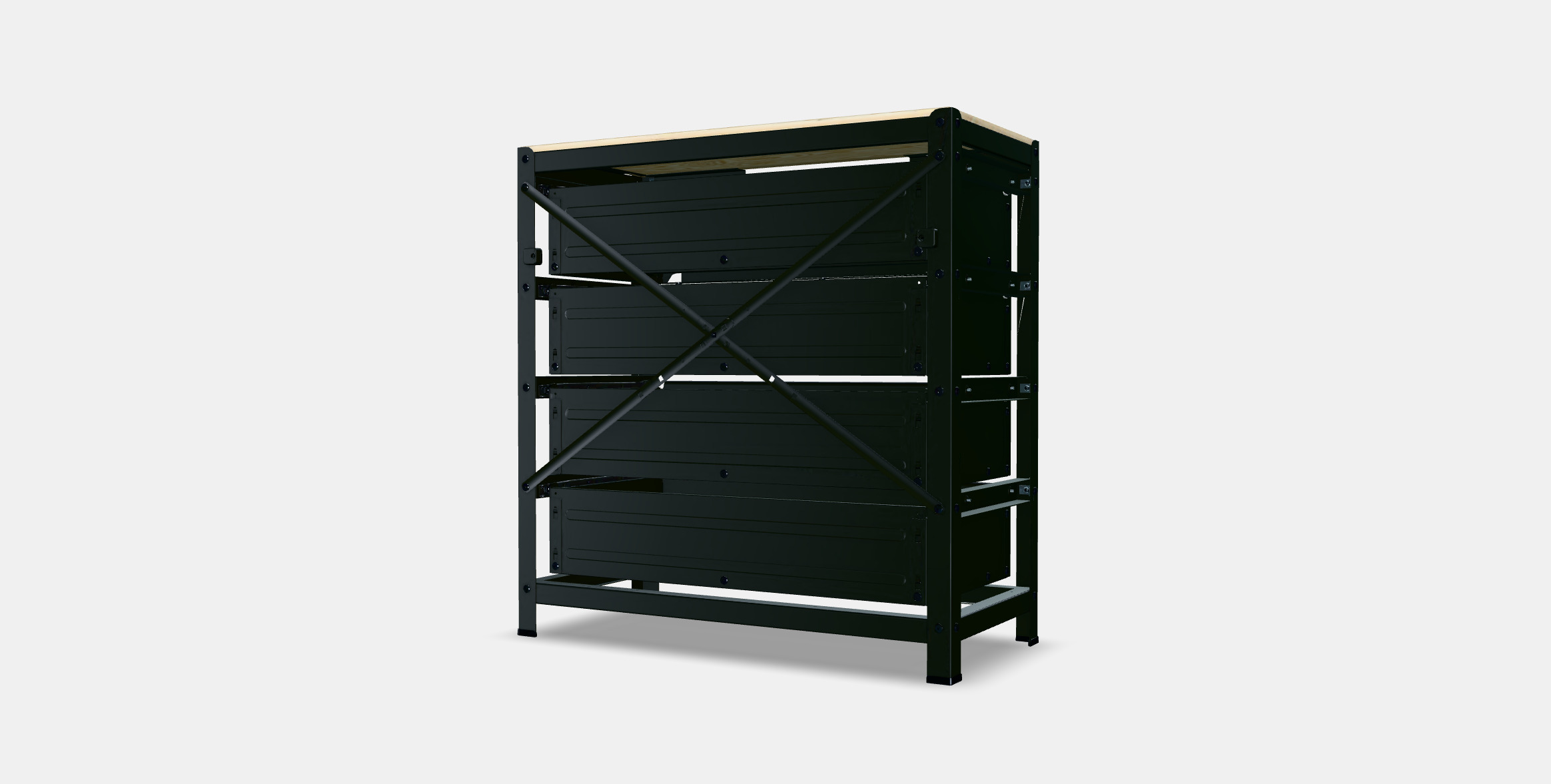 BROR work table with drawers 3D model_3