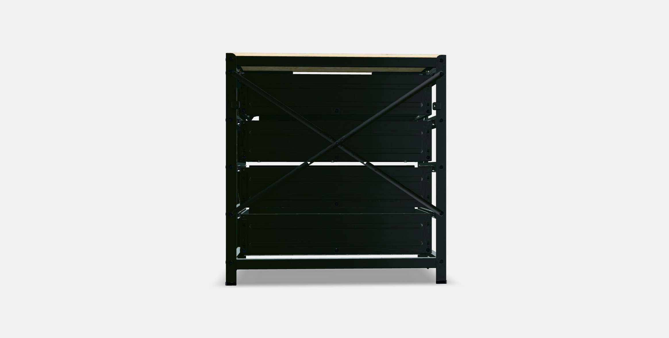 BROR work table with drawers 3D model_14