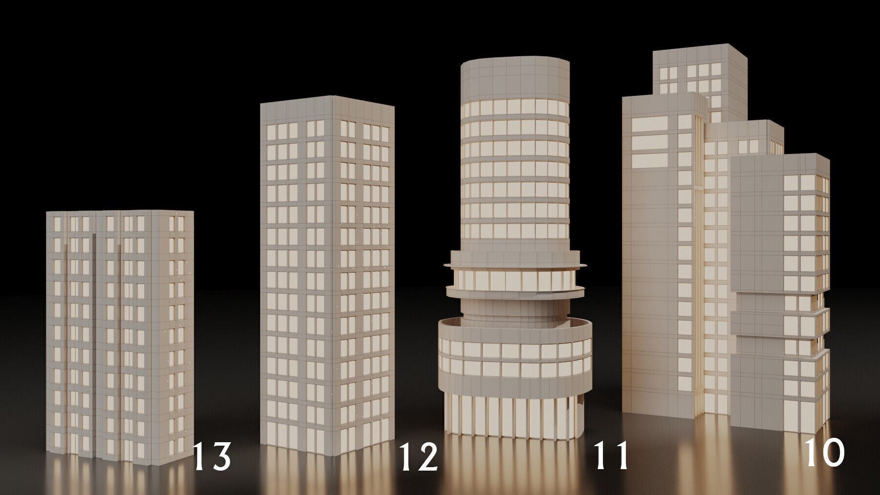 SimplePoly building KITBASH-Low-poly 3D model-Urban Vol 01- Low-poly 3D model_3