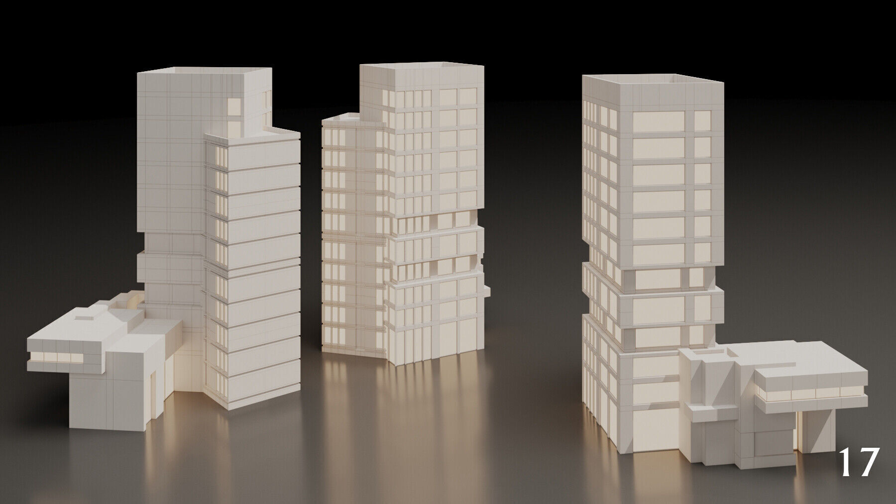 SimplePoly building KITBASH-Low-poly 3D model-Urban Vol 01- Low-poly 3D model_7