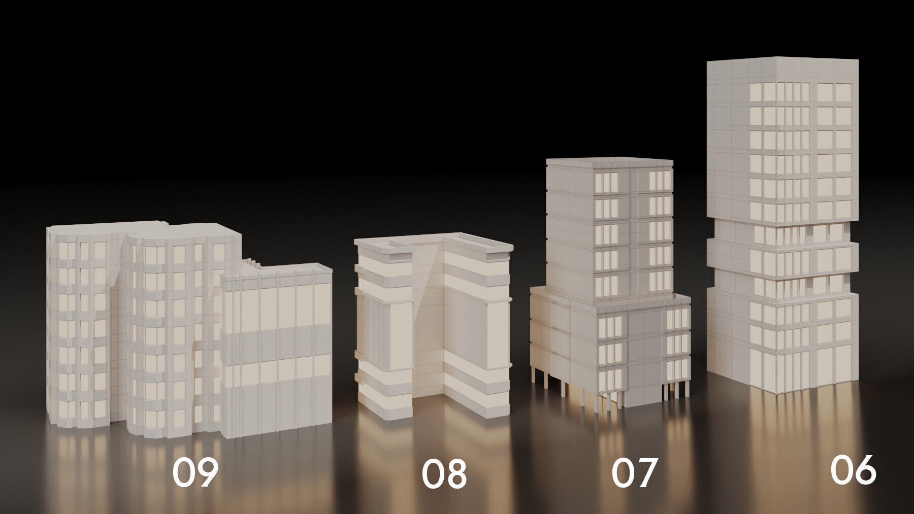 SimplePoly building KITBASH-Low-poly 3D model-Urban Vol 01- Low-poly 3D model_2
