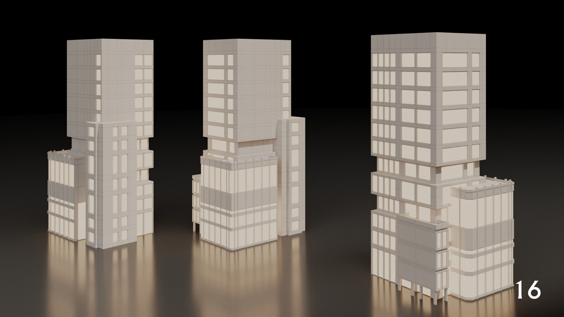 SimplePoly building KITBASH-Low-poly 3D model-Urban Vol 01- Low-poly 3D model_6