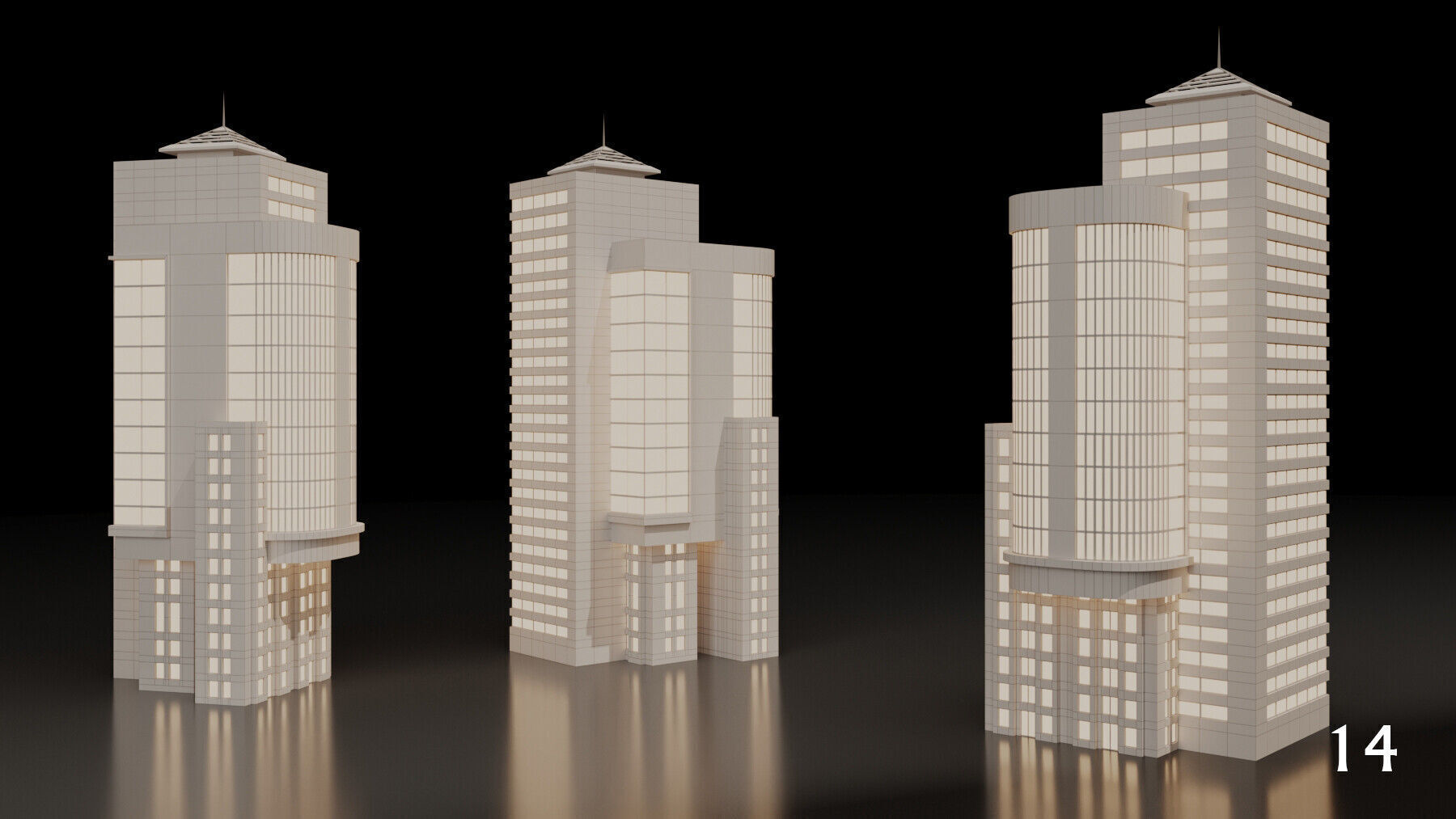 SimplePoly building KITBASH-Low-poly 3D model-Urban Vol 01- Low-poly 3D model_4