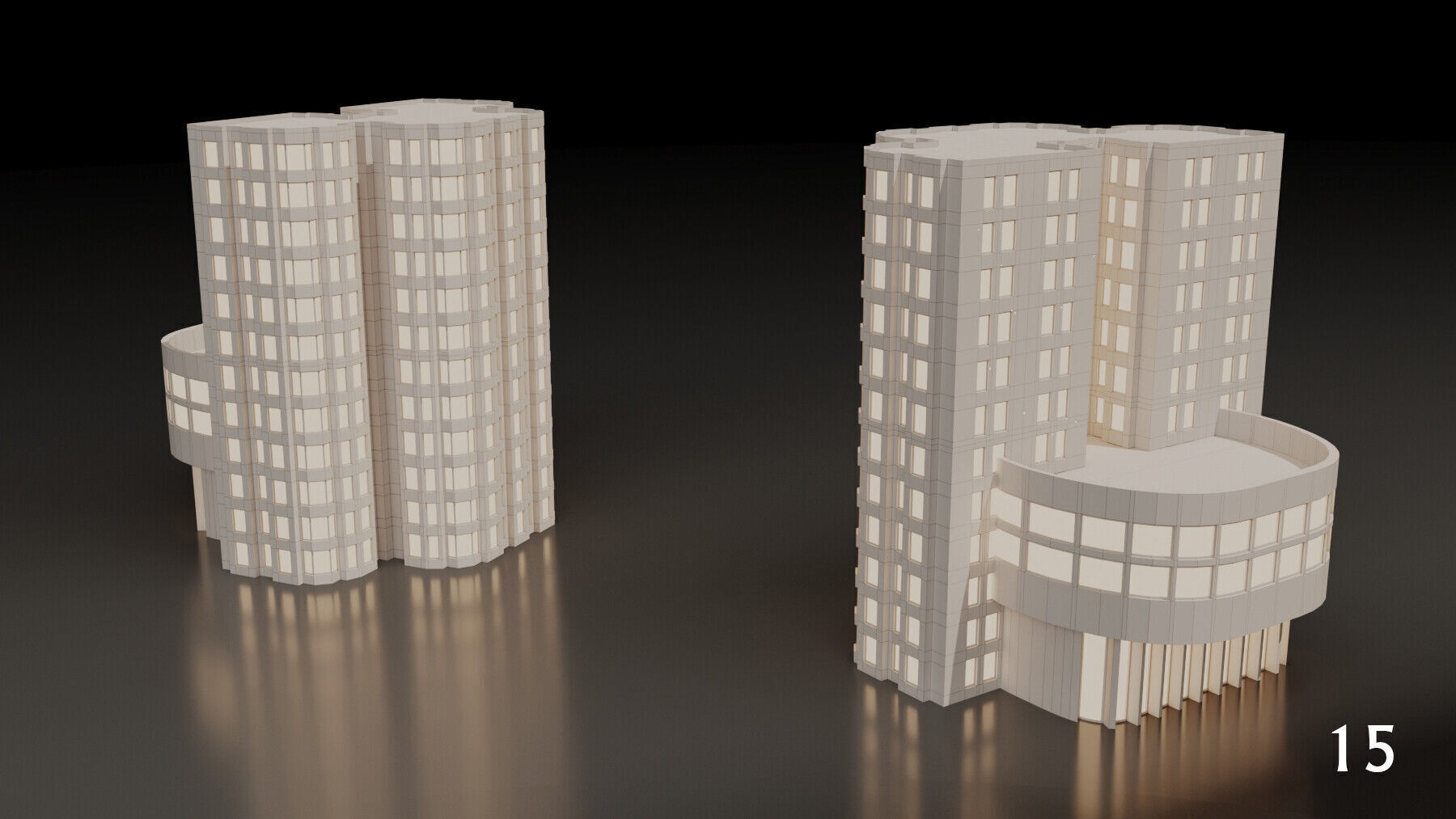 SimplePoly building KITBASH-Low-poly 3D model-Urban Vol 01- Low-poly 3D model_5