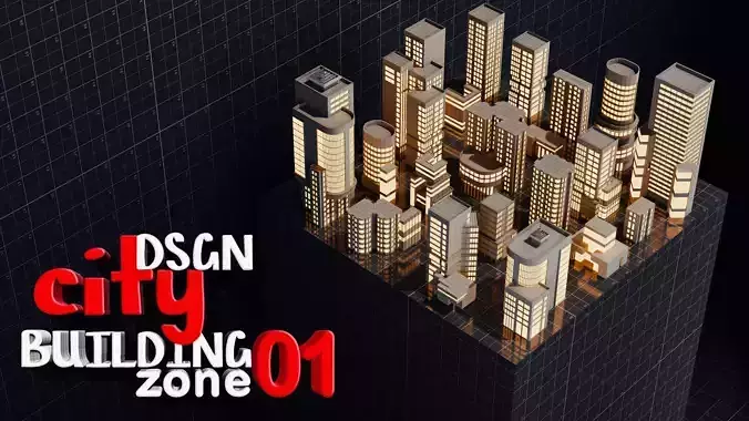 SimplePoly building KITBASH-Low-poly 3D model-Urban Vol 01- Low-poly 3D model