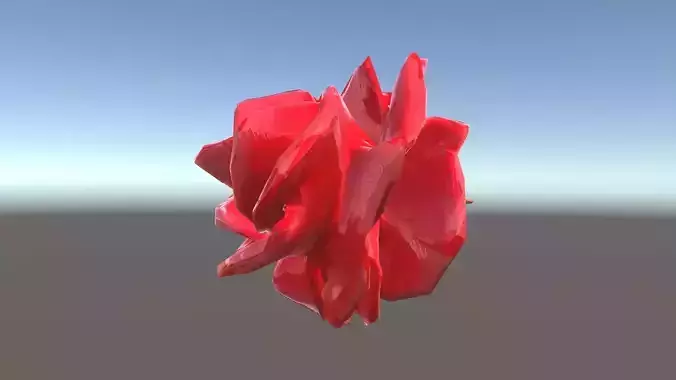 Red Origami Rose Model Pack Low-poly 3D model