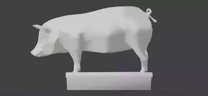 Pig Statue - High Res 3D Print ready Free 3D print model Pig Statue - High Res 3D Print ready Free 3D print model