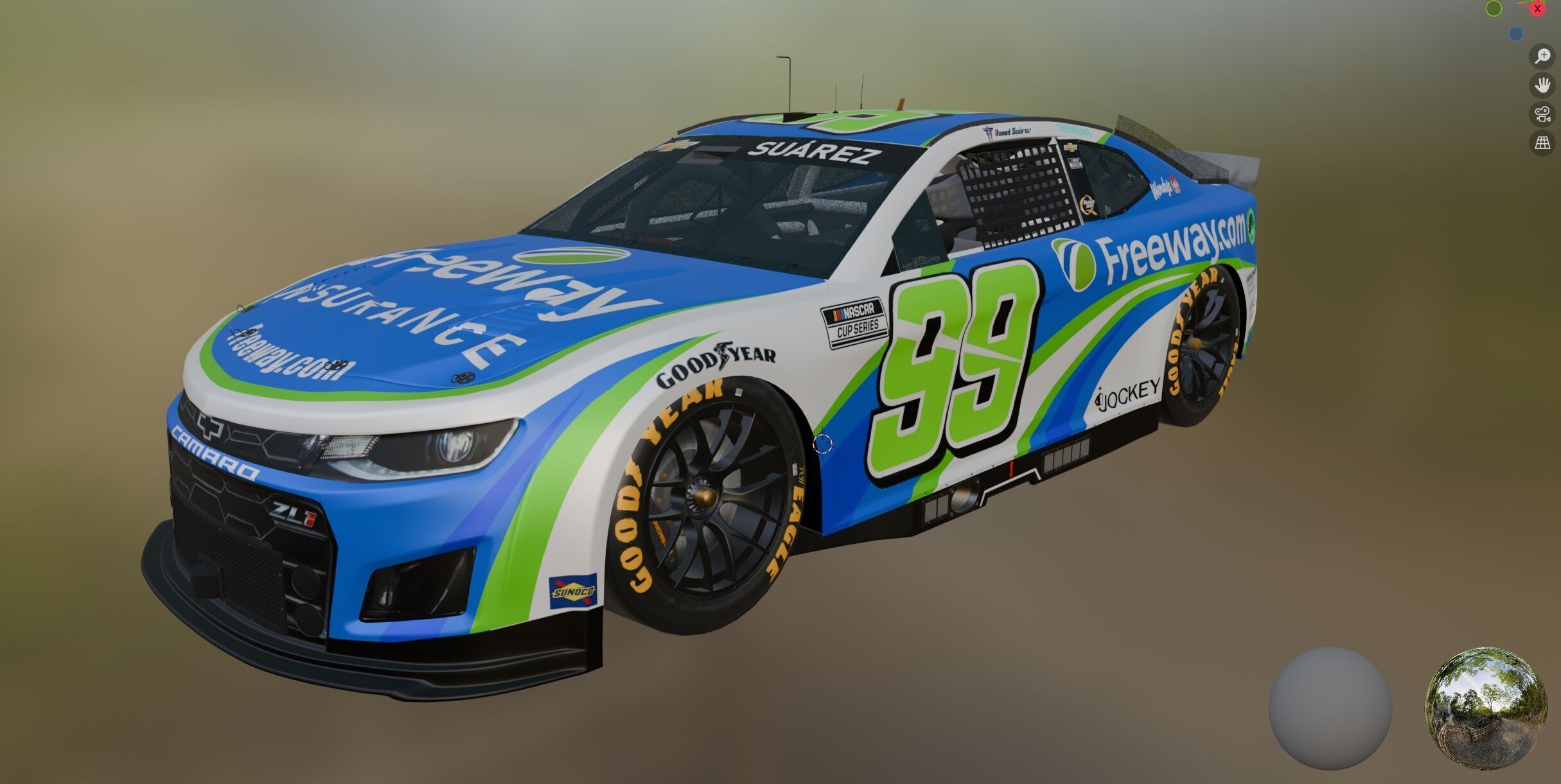 Chevrolet Camaro Nascar Daniel Suarez 99 2025 3D model_16