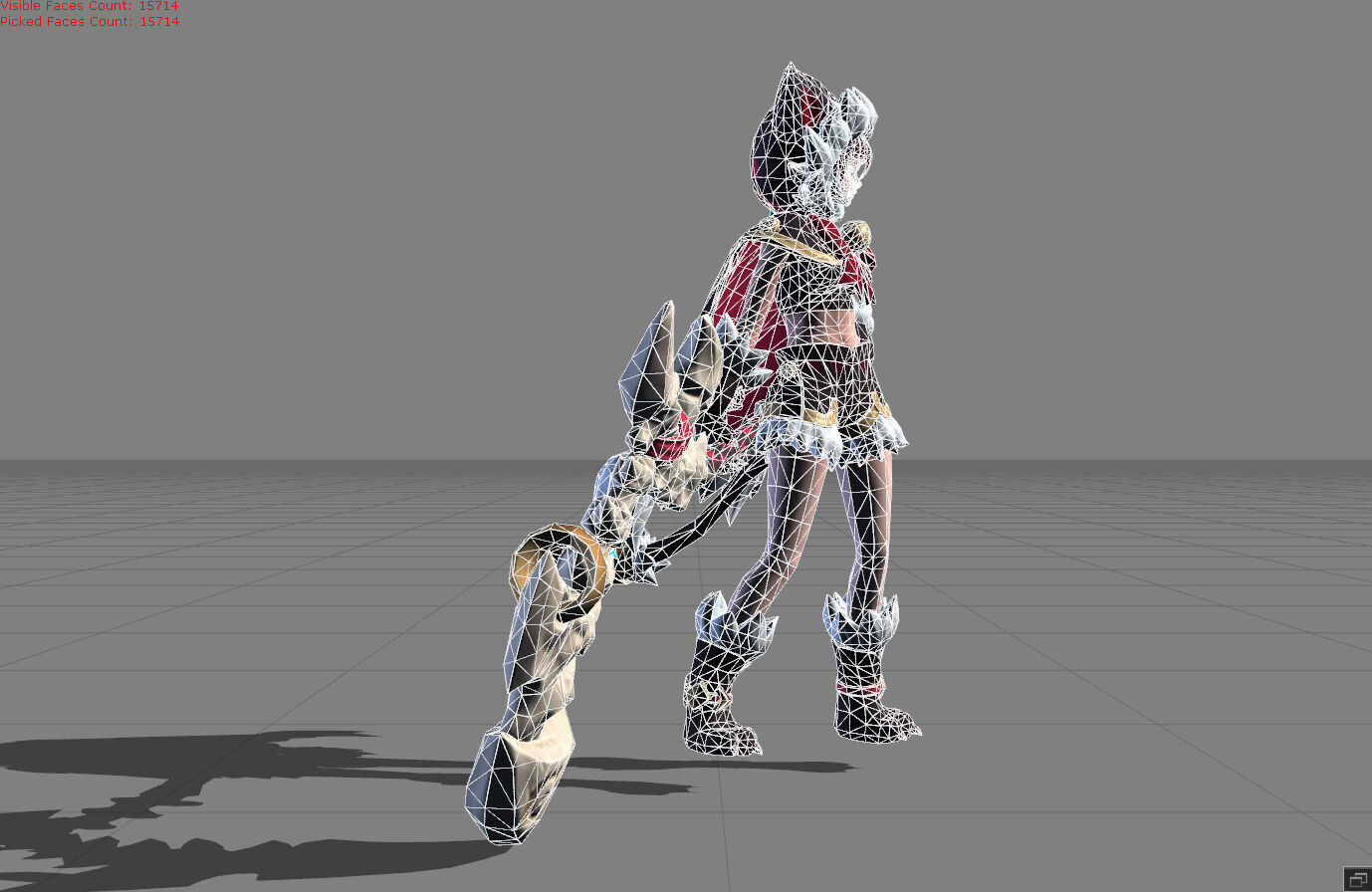 Ruby Cat Girl Low-poly 3D model_5