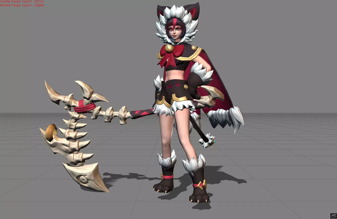 Ruby Cat Girl Low-poly 3D model_0