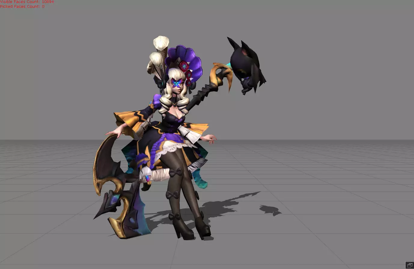 Ruby Hidden Orchid Butterfly Low-poly 3D model_0