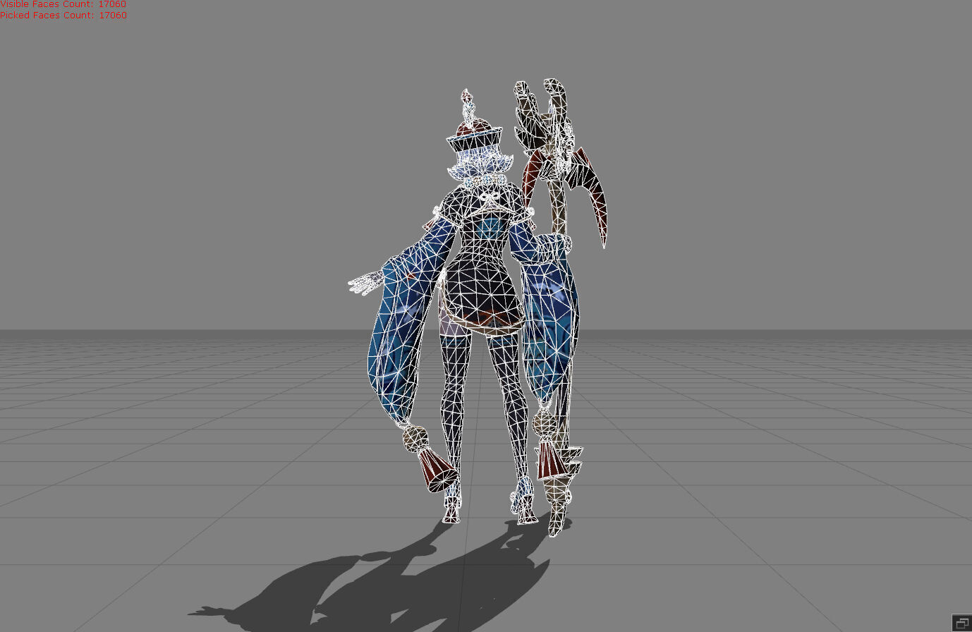 Ruby Lady Zombie Low-poly 3D model_8