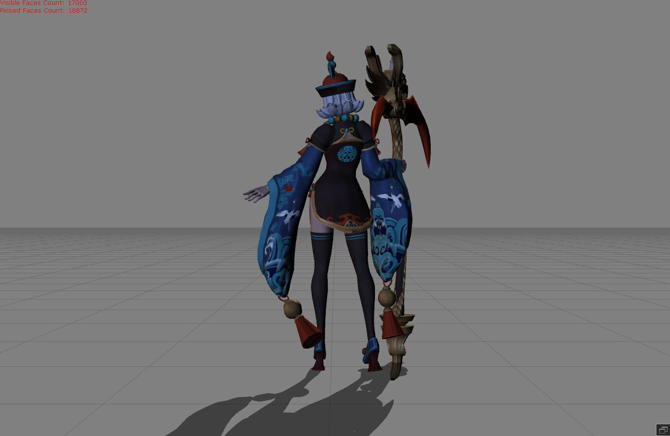 Ruby Lady Zombie Low-poly 3D model_4