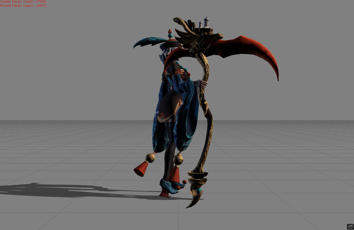 Ruby Lady Zombie Low-poly 3D model_2