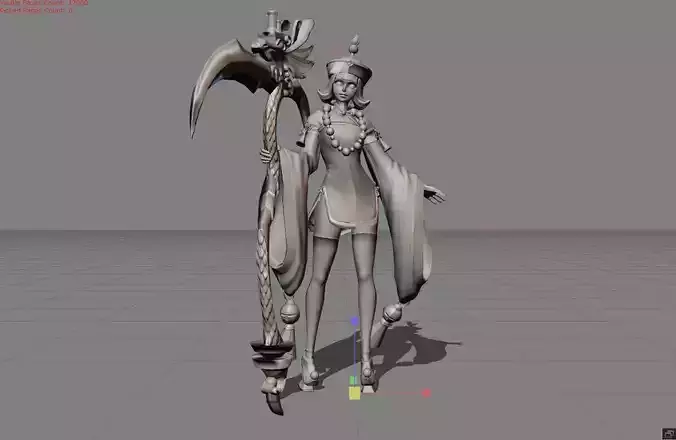 Ruby Lady Zombie Low-poly 3D model