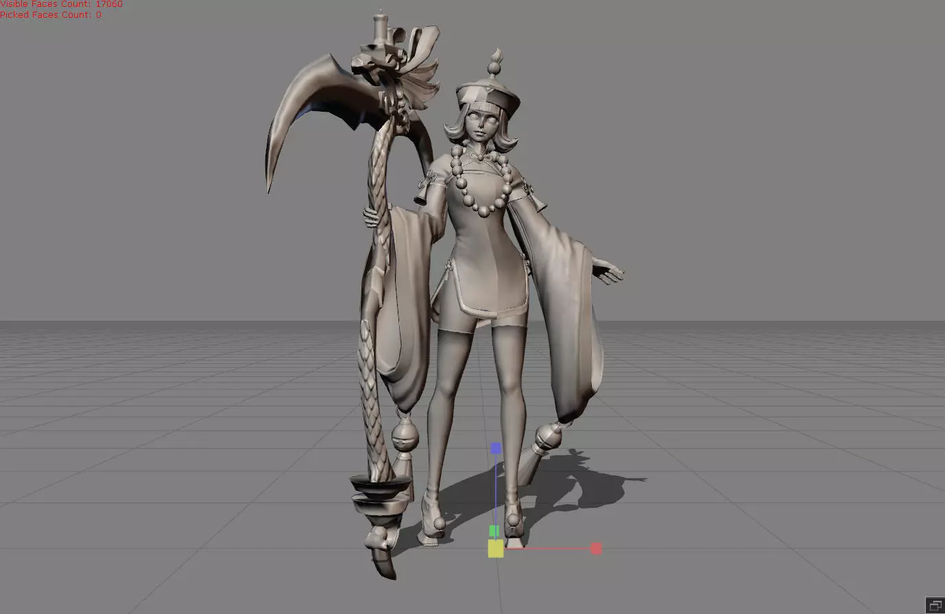 Ruby Lady Zombie Low-poly 3D model_0
